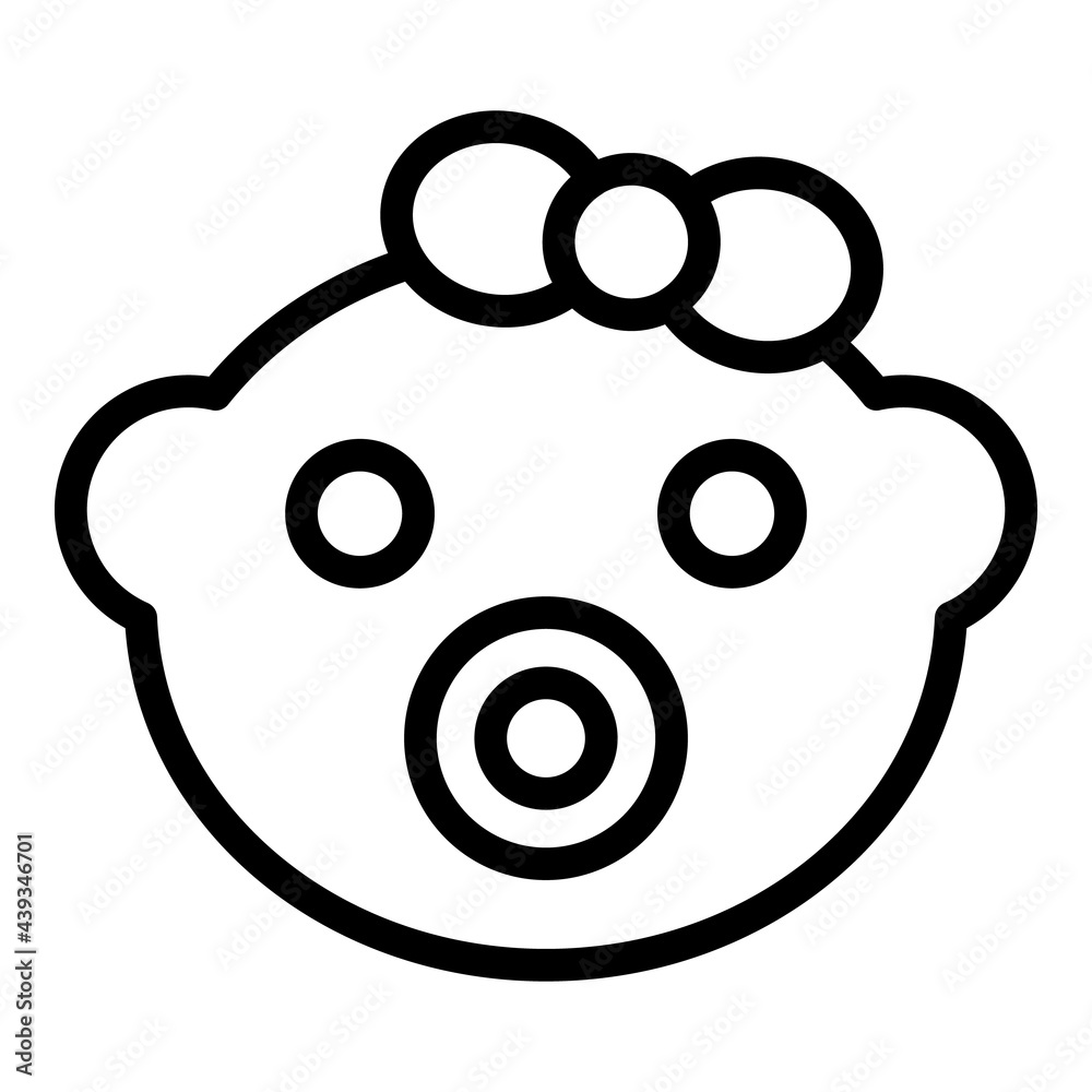 Baby face icon. Outline Baby face vector icon for web design isolated on white background Baby face icon. Outline Baby face vector icon for web design isolated on white background