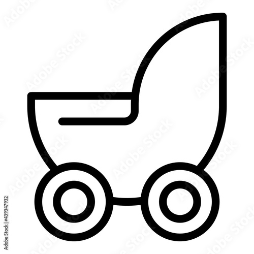 Maternity pram icon. Outline Maternity pram vector icon for web design isolated on white background