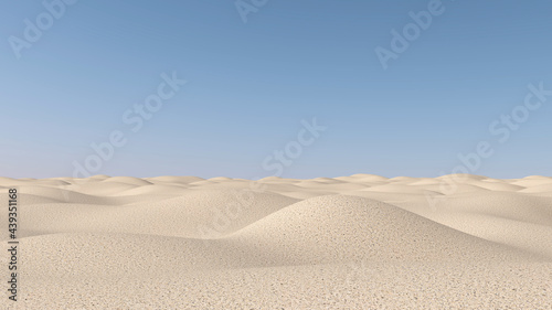 Fototapeta Naklejka Na Ścianę i Meble -  Desert with sky background. 3D illustration, 3D rendering