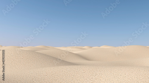 Desert with sky background. 3D illustration  3D rendering 