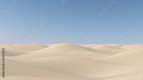 Fototapeta Naklejka Na Ścianę i Meble -  Desert with sky background. 3D illustration, 3D rendering