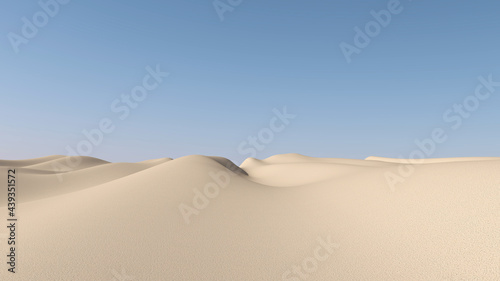 Desert with sky background. 3D illustration  3D rendering  