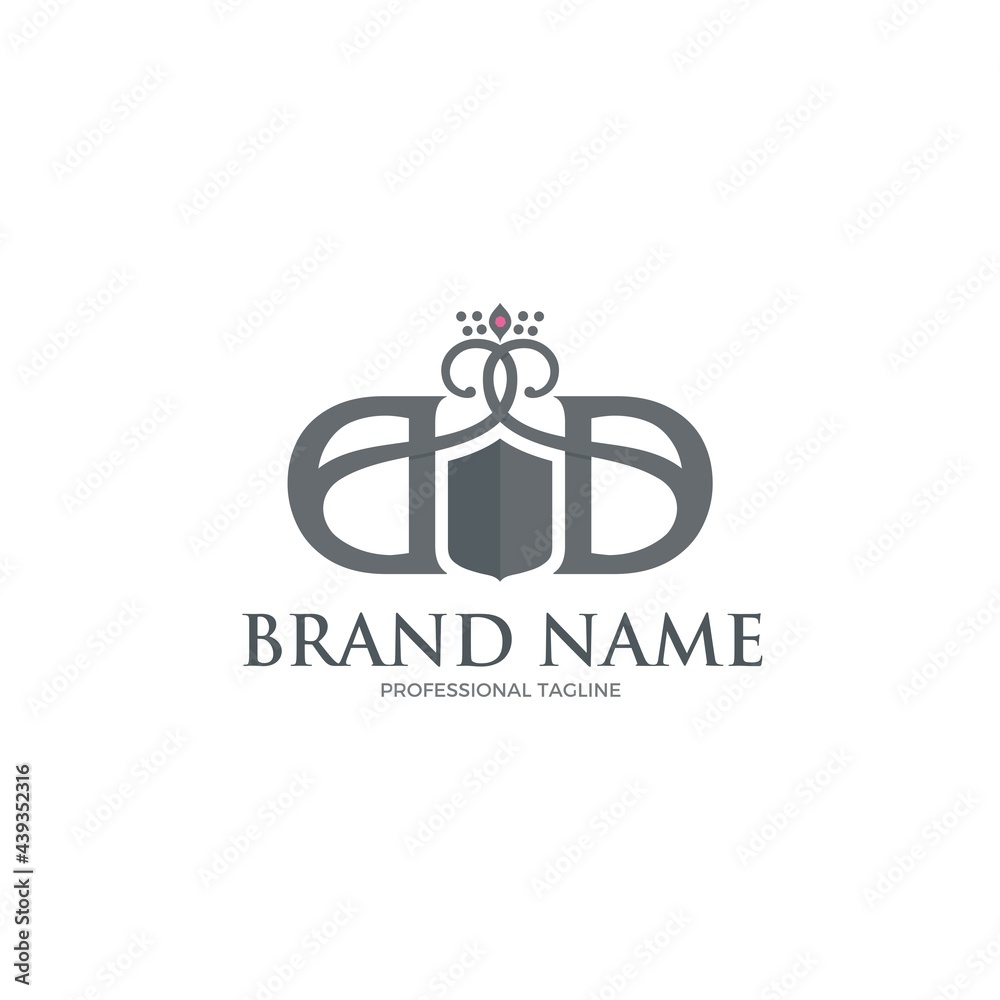 Vector illustration of line that link into DD letter and the shield. Multipurpose logo design Vector illustration of line that link into DD letter and the shield. Multipurpose logo design