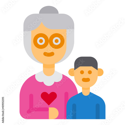 Grandmother flat icon