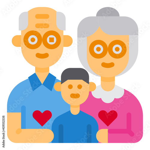 Grandparents flat icon