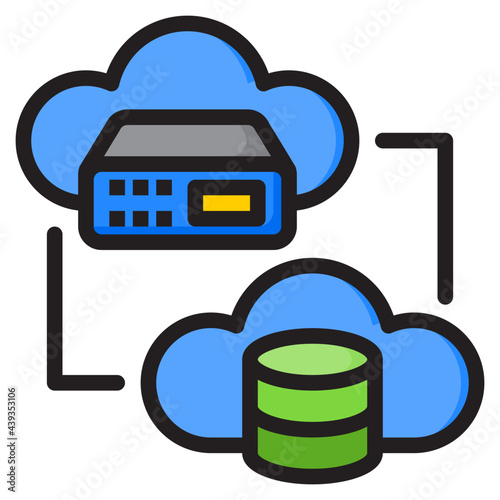 cloud color line style icon