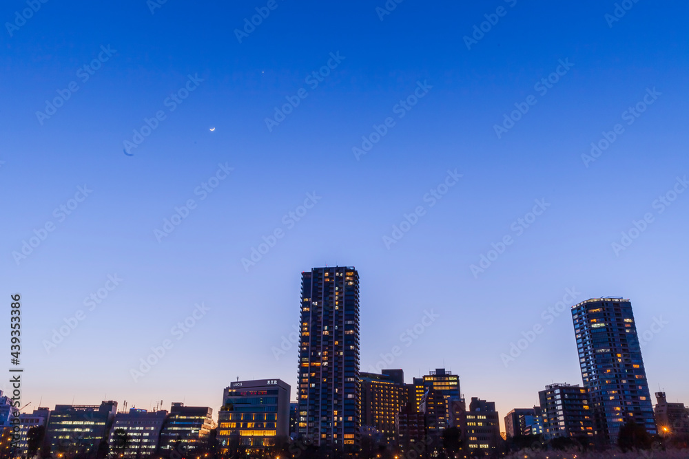 Obraz premium 東京都市風景 夕景