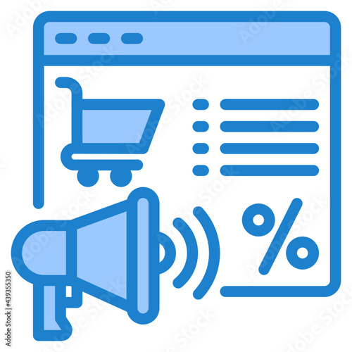 advertizing blue style icon