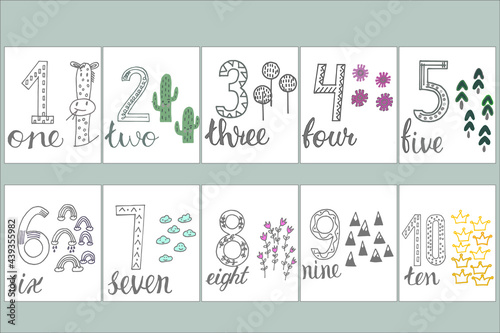 number baby design vector