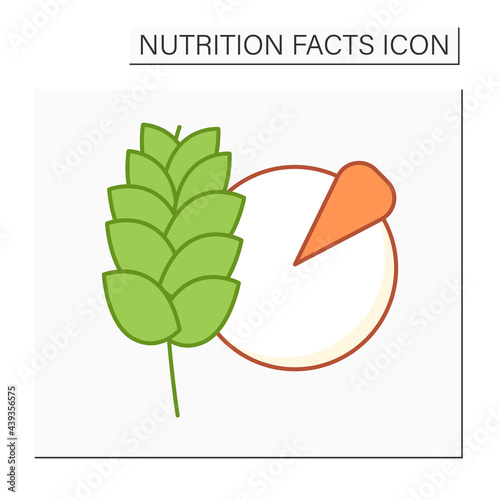 Total carbohydrates color icon. Carbs Content. Macronutrients. Nutrition facts. Healthy, balanced nutrition concept. Diet.Isolated vector illustration