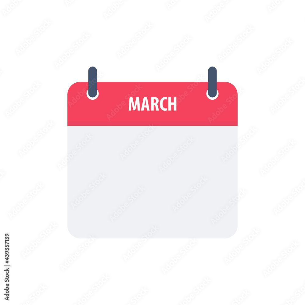 Calendar icon symbol march simple design Calendar icon symbol march simple design