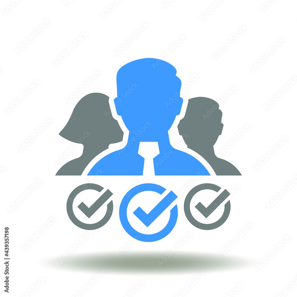Business people with check marks vector illustration. Outsourcing icon. Business people with check marks vector illustration. Outsourcing icon.