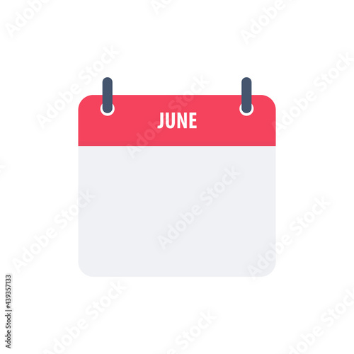 Calendar icon symbol june simple design