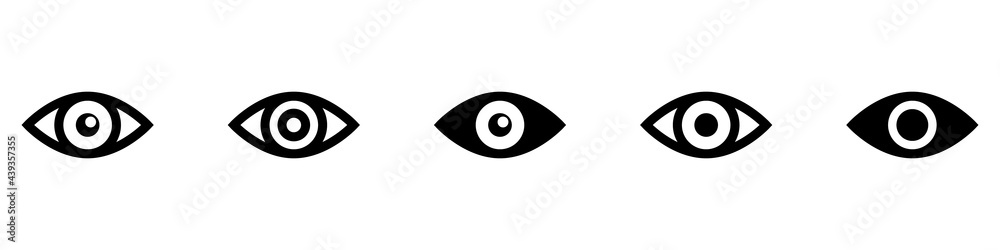 Different eye icon set isolated on white background. Different eye icon set isolated on white background.