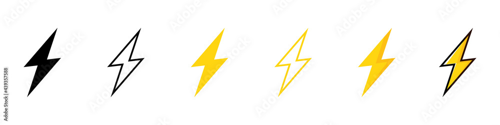 Different flash icon symbol set. Different flash icon symbol set.