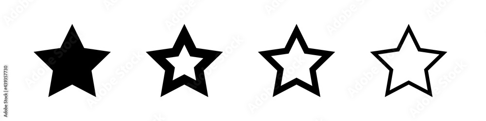Different star icons isolated on white background Different star icons isolated on white background