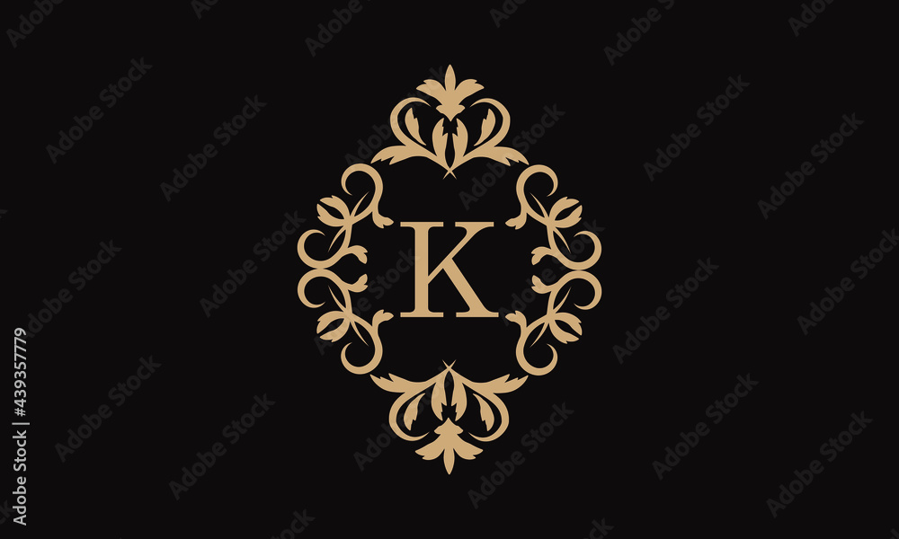 Elegant logo for business. Exquisite company brand icon, boutique. Monogram with the letter K.
