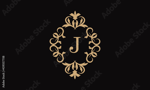 Elegant logo for business. Exquisite company brand icon  boutique. Monogram with the letter J.