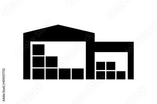 Warehouse icon isolated on white background. Simple design