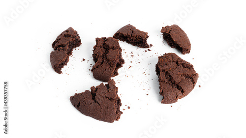 Chocolate Americano cookies isolated on a white background.