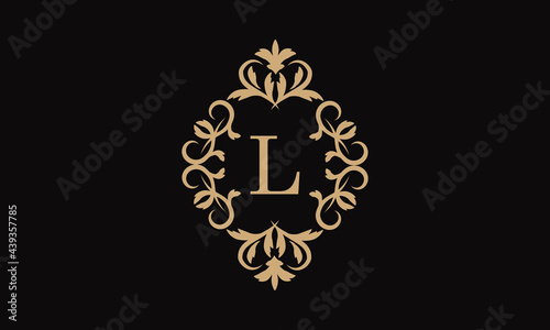 Elegant logo for business. Exquisite company brand icon, boutique. Monogram with the letter L.