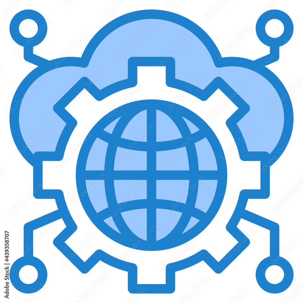 cloud computing blue style icon cloud computing blue style icon