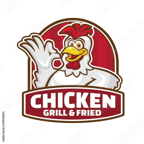 Grill and Fried Chicken Mascot Logo