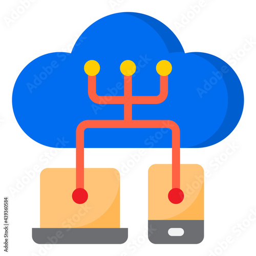 cloud computing flat style icon