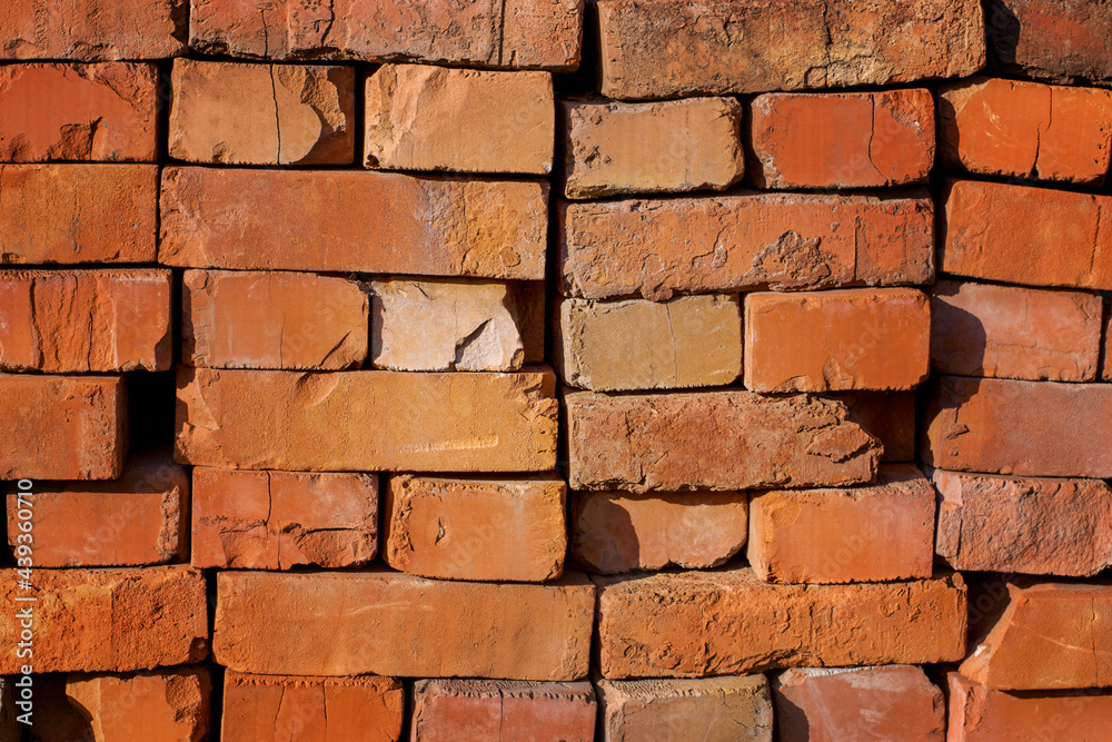 Obraz premium Background brick wall orange bright