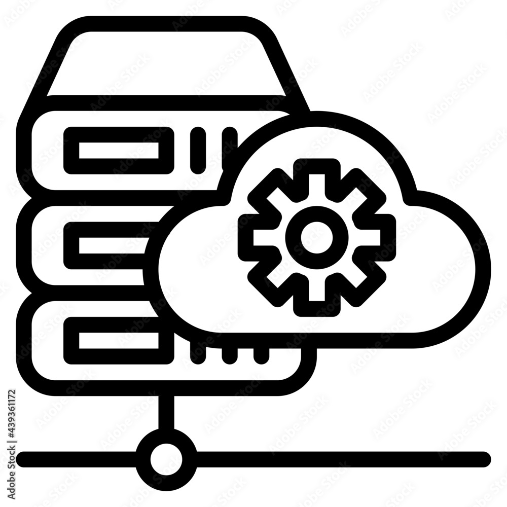 cloud computing outline style icon cloud computing outline style icon