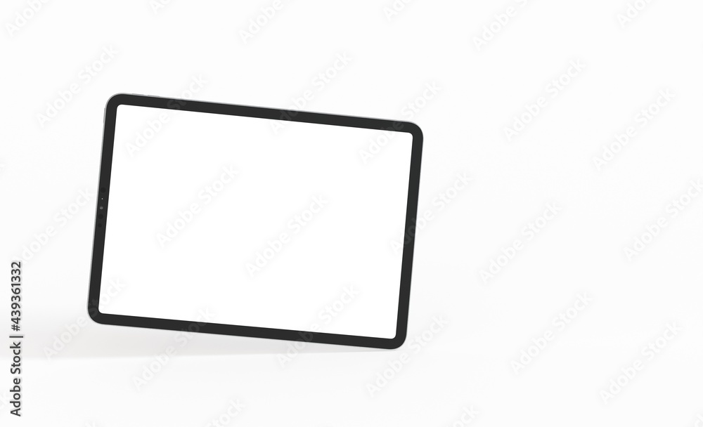 3D tablet with empty screen isolated digital white 3D tablet with empty screen isolated digital white
