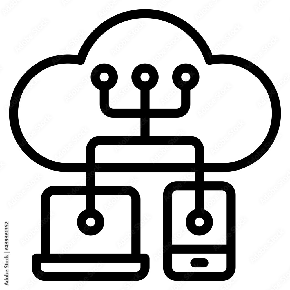 Fototapeta premium cloud computing outline style icon