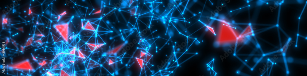 Technological background from polygons and lines.Molecule structure and communication.Graphic plexus background. illustration.