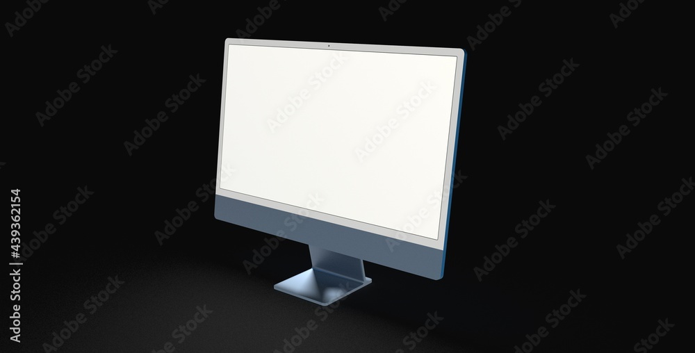 Realistic flat screen computer monitor 3de style mockup with blank screen isolated 3d Realistic flat screen computer monitor 3de style mockup with blank screen isolated 3d