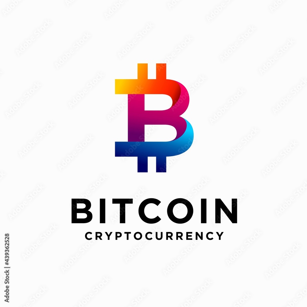 Bitcoin logo with colorful concept Bitcoin logo with colorful concept