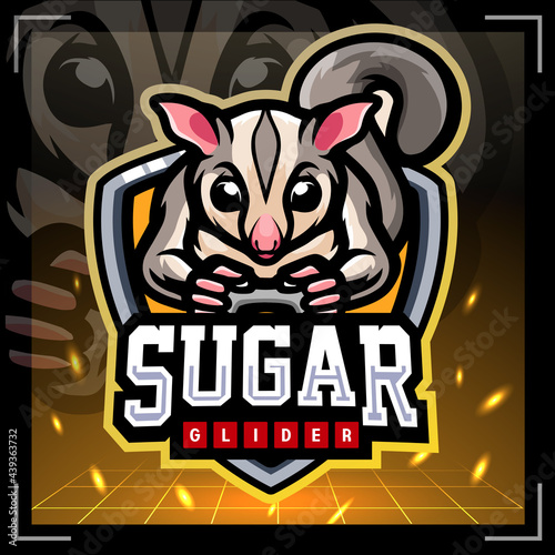 Sugar glider mascot. esport logo design photo