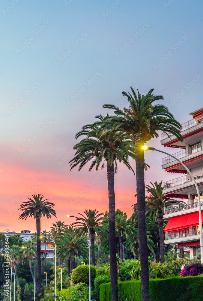 Soleil couchant sur Nice et la Côte d'Azur