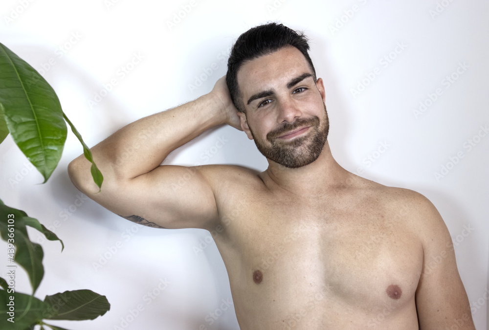 Man smiling in the spa Man smiling in the spa