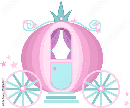 Beautiful cute carriage cochleae cartoon vector art illustration.
