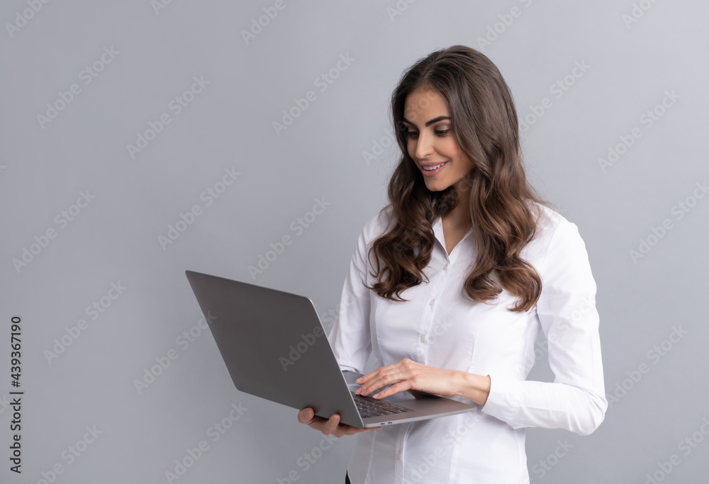 E-learning even from far away. Happy girl student use laptop. E-learning. Distance education E-learning even from far away. Happy girl student use laptop. E-learning. Distance education