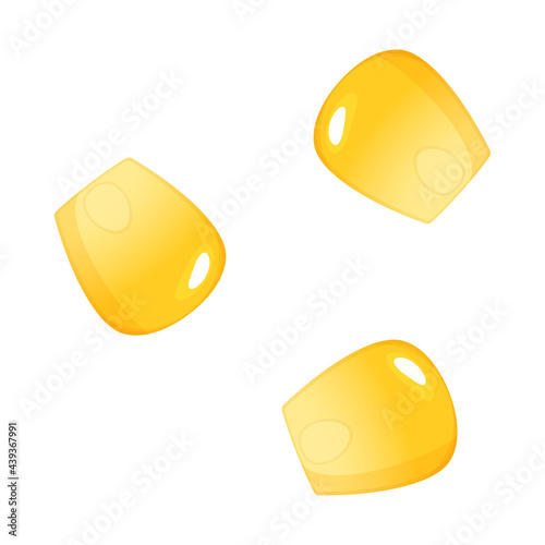 とうもろこしの粒のイラスト_3粒