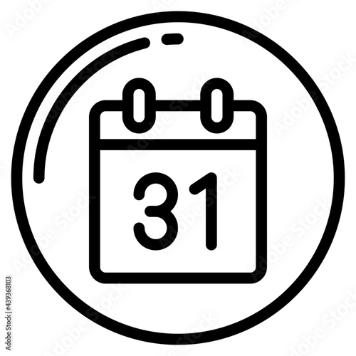 calendar outline style icon