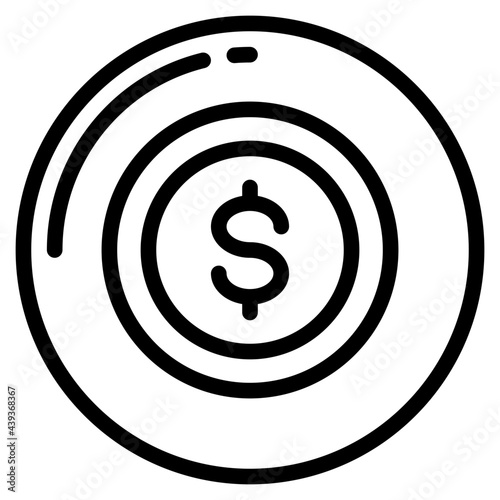 money outline style icon