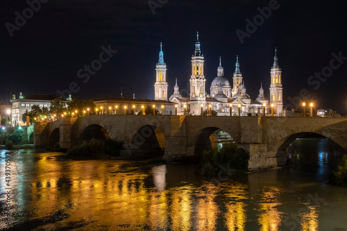 Basilica of Our Lady of Pillar in Zaragoza, Spain, Europe © anderm