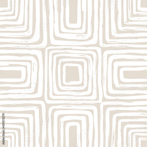 Contemporary seamless pattern with abstract line in nude colors.