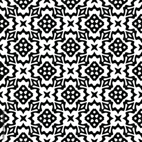 floral seamless pattern background.Geometric ornament for wallpapers and backgrounds. Black and white pattern. 