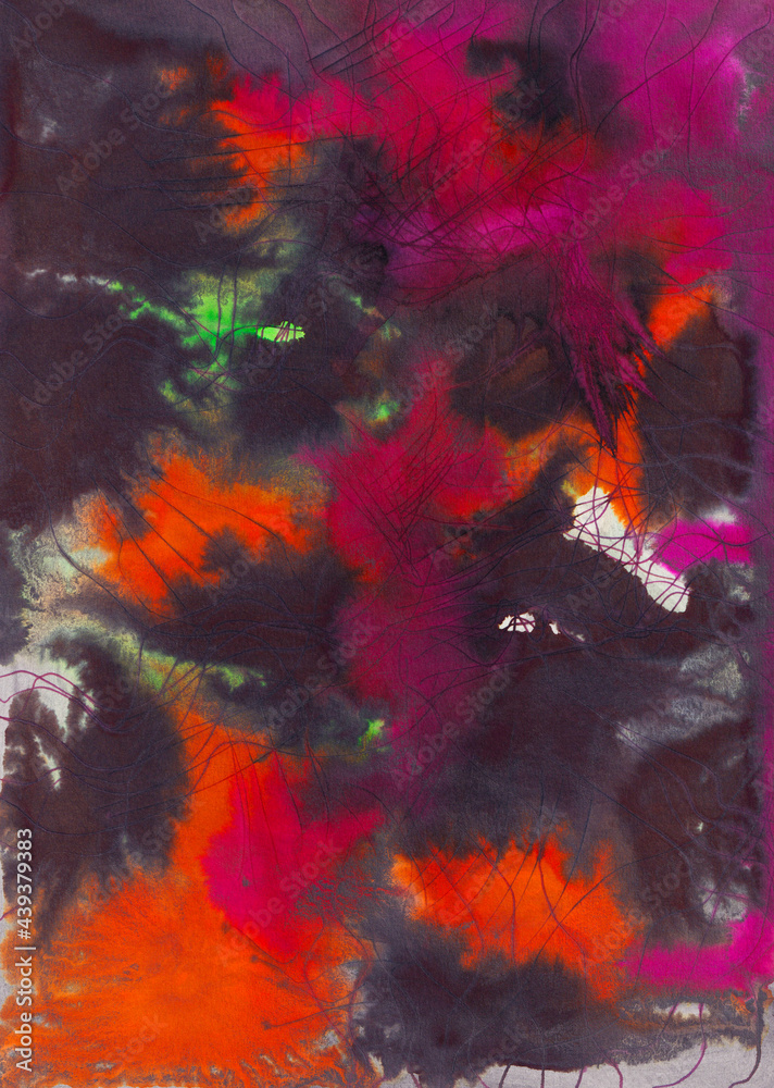 Watercolour Abstract with dark saturated colour Watercolour Abstract with dark saturated colour