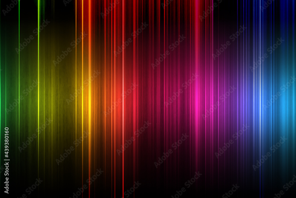 ストライプ状に輝く虹色の光