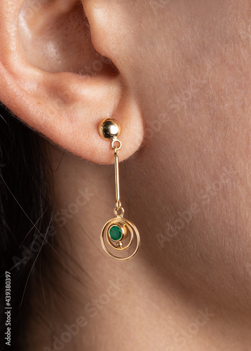 Canvas Print emerald earring