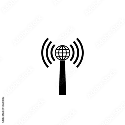 World broadcasting news antenna icon isolated on white background